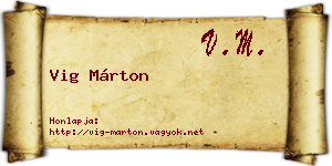 Vig Márton névjegykártya